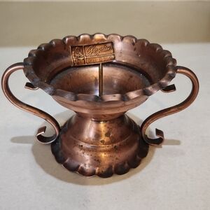 Gregorian Solid Copper 2 Sided Reversible Candle Holder Made In USA